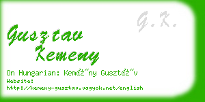 gusztav kemeny business card
